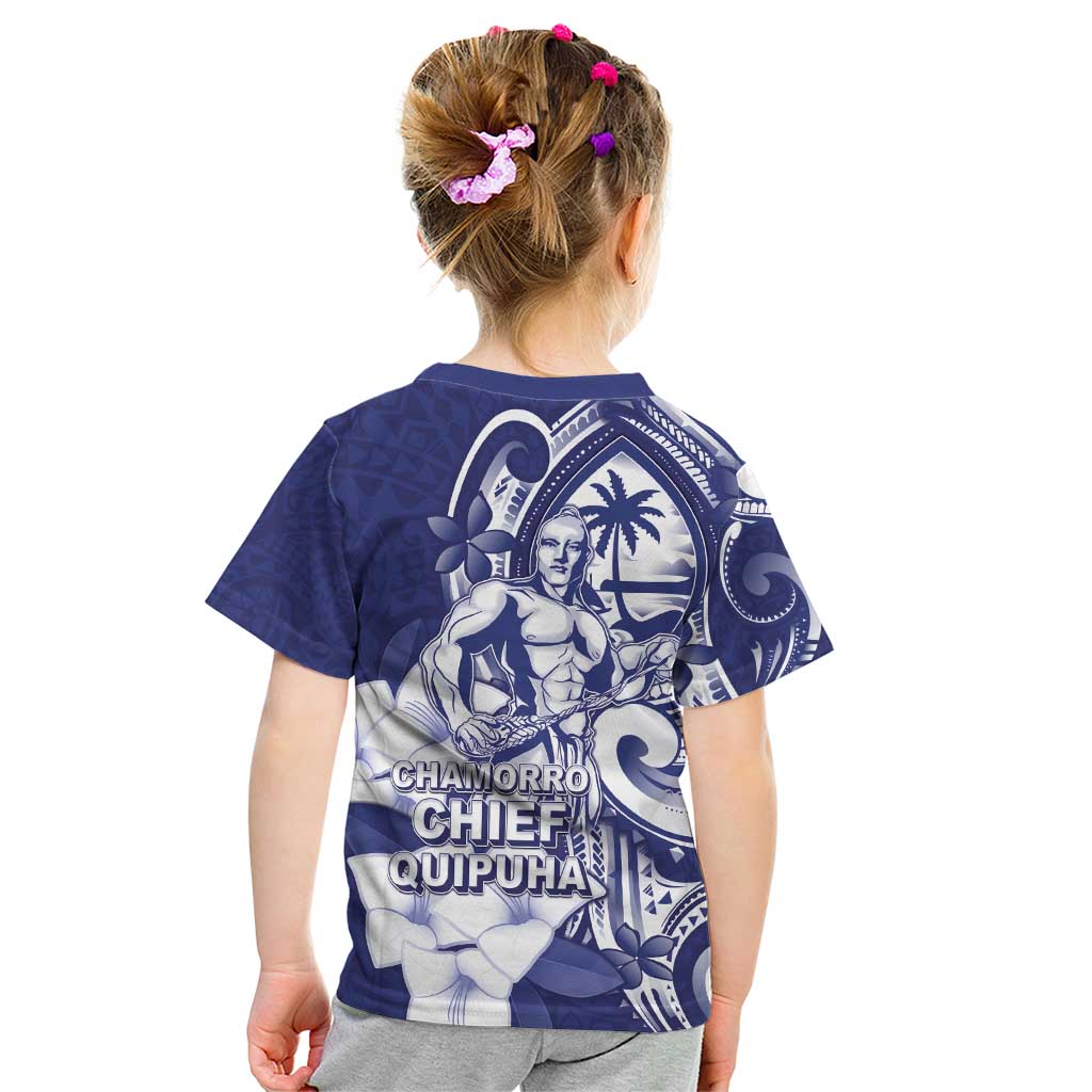 Guam Chief Quipuha Kid T Shirt Polynesian Pattern With Guasali Flowers