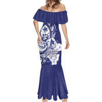 Guam Chief Quipuha Mermaid Dress Polynesian Pattern With Guasali Flowers LT05 - Polynesian Pride