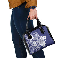 Guam Chief Quipuha Shoulder Handbag Polynesian Pattern With Guasali Flowers