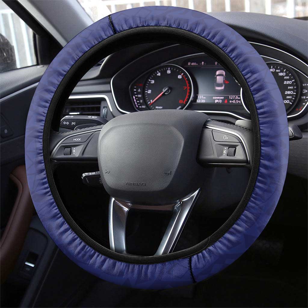 Guam Chief Quipuha Steering Wheel Cover Polynesian Pattern With Guasali Flowers