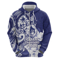 Guam Chief Quipuha Zip Hoodie Polynesian Pattern With Guasali Flowers