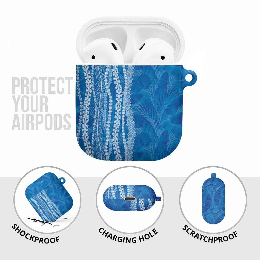 Hawaii Prince Kuhio AirPods Case Blue Hawaiian Lau Maia With Leis