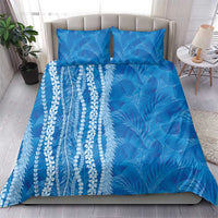 Hawaii Prince Kuhio Bedding Set Blue Hawaiian Lau Maia With Leis