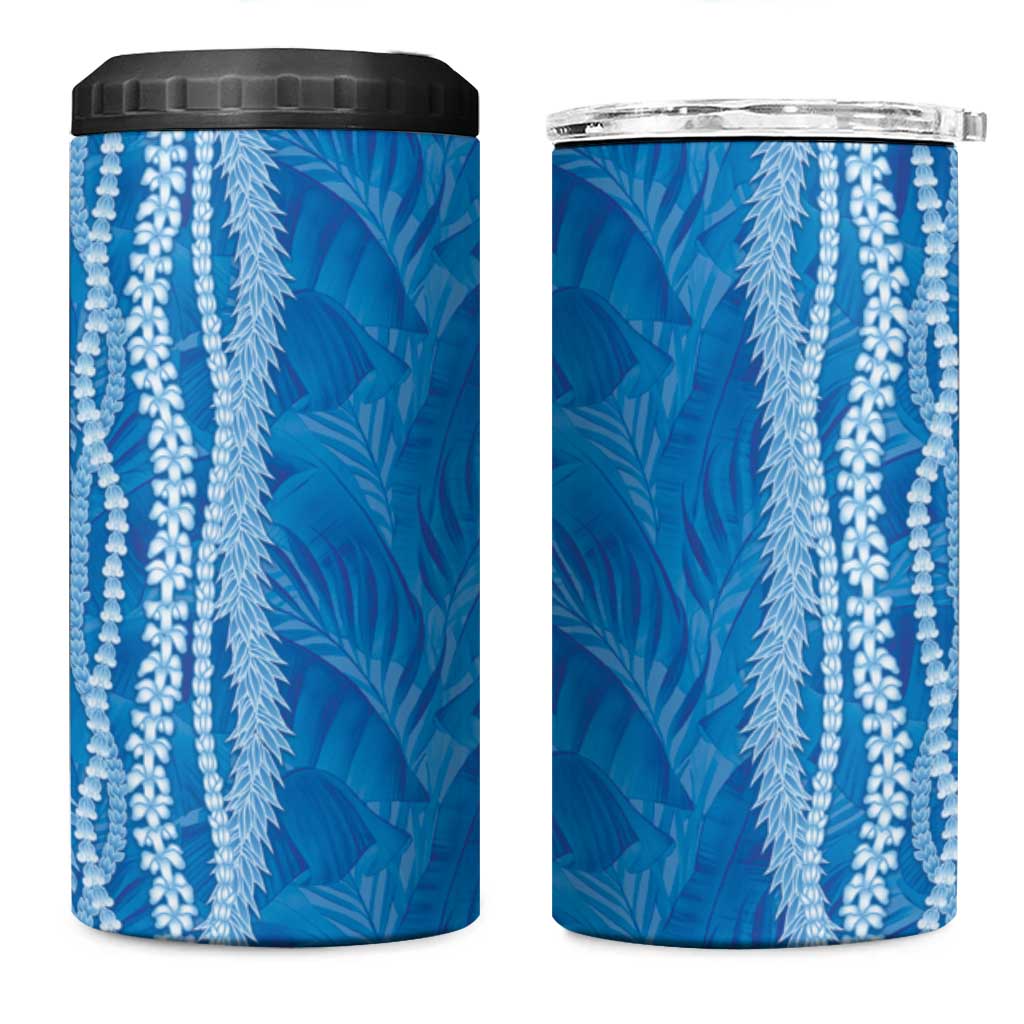 Hawaii Prince Kuhio 4 in 1 Can Cooler Tumbler Blue Hawaiian Lau Maia With Leis LT05 One Size: 16 oz Blue - Polynesian Pride