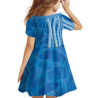 Hawaii Prince Kuhio Family Matching Off Shoulder Maxi Dress and Hawaiian Shirt Blue Hawaiian Lau Maia With Leis LT05 - Polynesian Pride