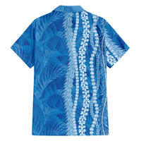 Hawaii Prince Kuhio Family Matching Off Shoulder Maxi Dress and Hawaiian Shirt Blue Hawaiian Lau Maia With Leis LT05 - Polynesian Pride