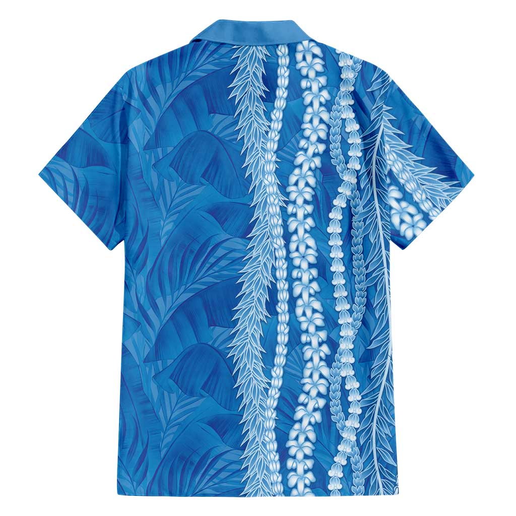 Hawaii Prince Kuhio Family Matching Puletasi and Hawaiian Shirt Blue Hawaiian Lau Maia With Leis LT05 - Polynesian Pride