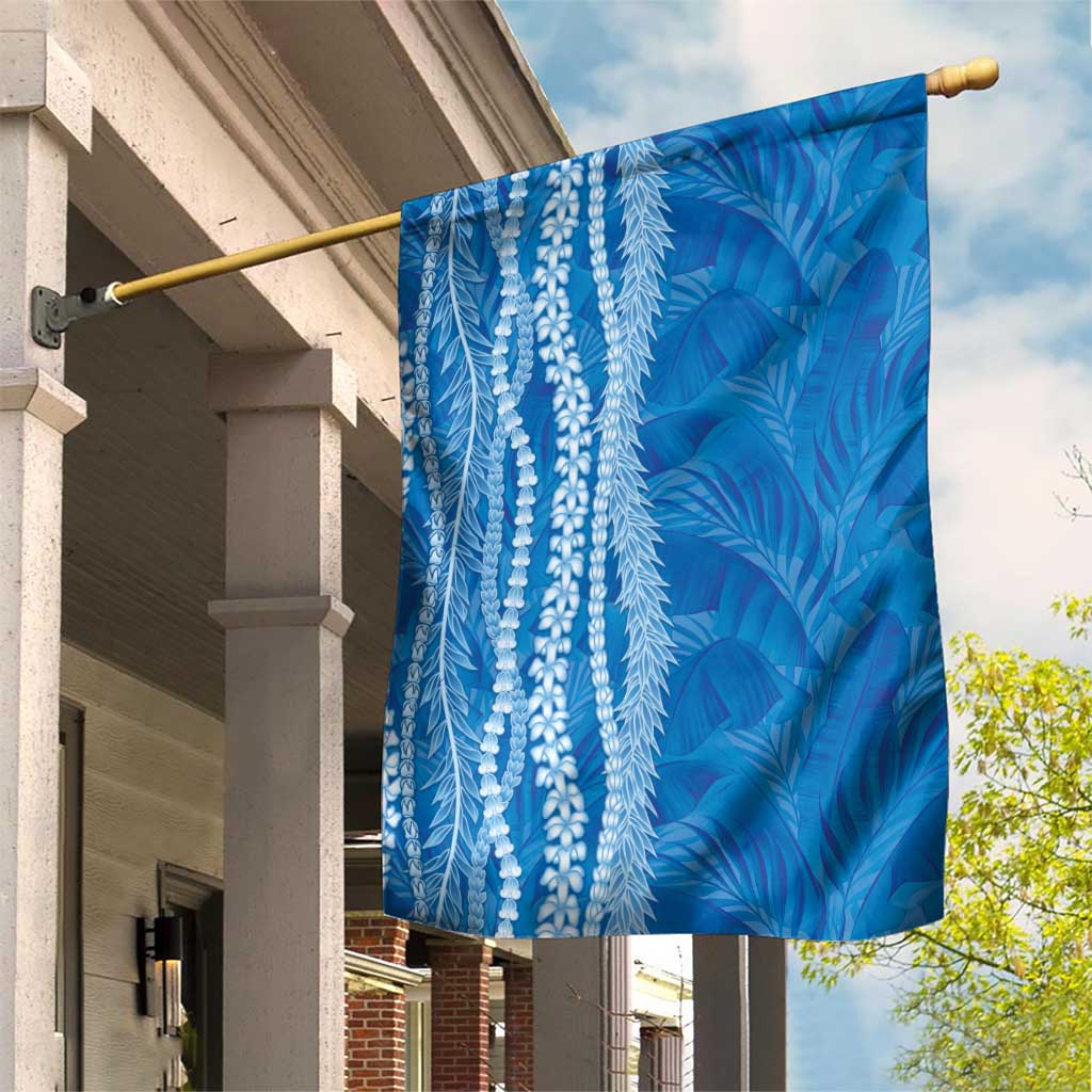 Hawaii Prince Kuhio Garden Flag Blue Hawaiian Lau Maia With Leis