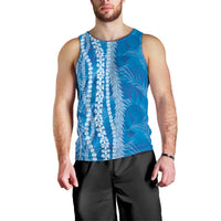 Hawaii Prince Kuhio Men Tank Top Blue Hawaiian Lau Maia With Leis