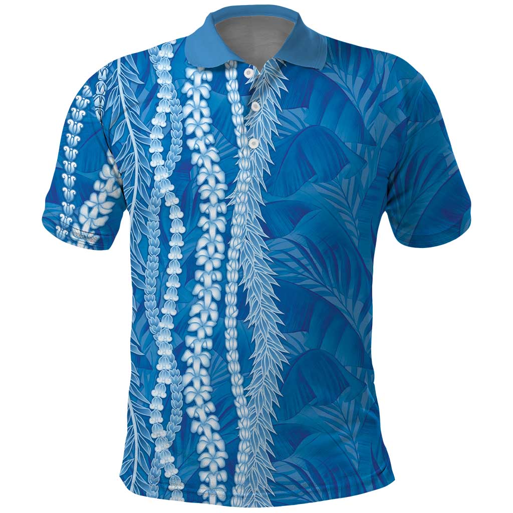 Hawaii Prince Kuhio Polo Shirt Blue Hawaiian Lau Maia With Leis