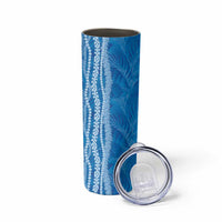 Hawaii Prince Kuhio Skinny Tumbler Blue Hawaiian Lau Maia With Leis LT05 - Polynesian Pride