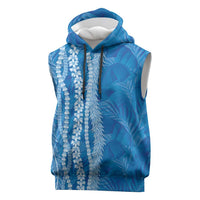 Hawaii Prince Kuhio Sleeveless Hoodie Blue Hawaiian Lau Maia With Leis