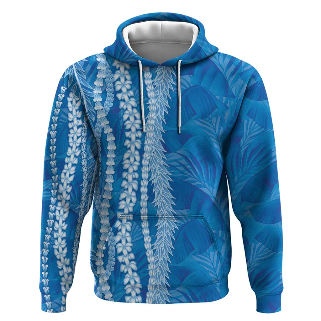 Hawaii Prince Kuhio Zip Hoodie Blue Hawaiian Lau Maia With Leis