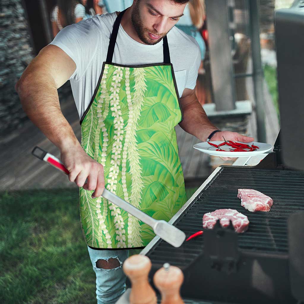 Hawaii Prince Kuhio Apron Lime Green Hawaiian Lau Maia With Leis