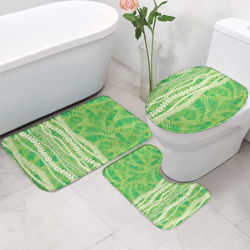 Hawaii Prince Kuhio Bathroom Set Lime Green Hawaiian Lau Maia With Leis