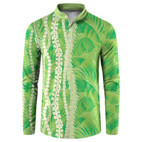 Hawaii Prince Kuhio Button Sweatshirt Lime Green Hawaiian Lau Maia With Leis