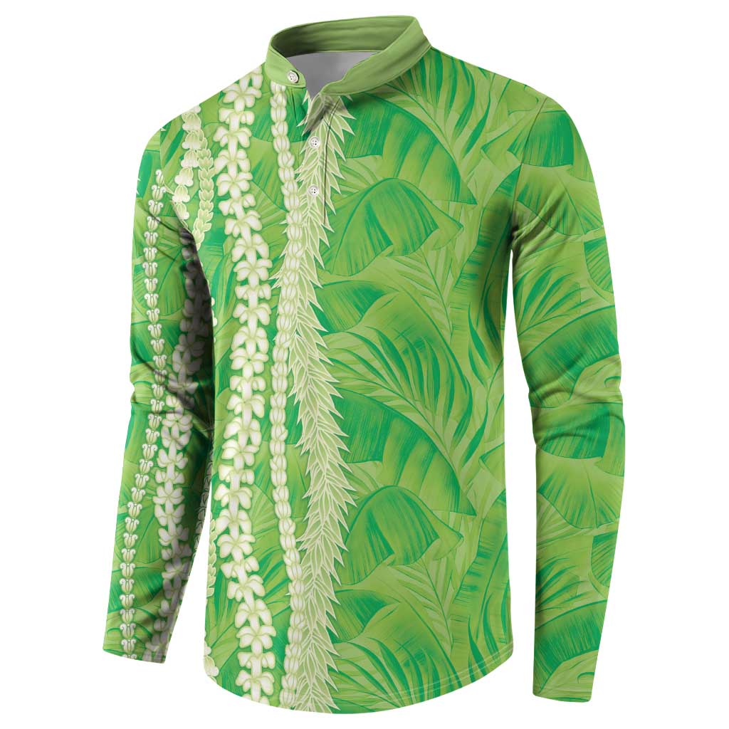 Hawaii Prince Kuhio Button Sweatshirt Lime Green Hawaiian Lau Maia With Leis