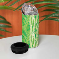 Hawaii Prince Kuhio 4 in 1 Can Cooler Tumbler Lime Green Hawaiian Lau Maia With Leis LT05 - Polynesian Pride