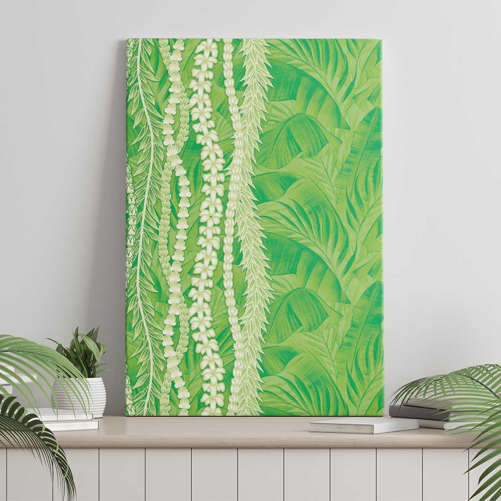 Hawaii Prince Kuhio Canvas Wall Art Lime Green Hawaiian Lau Maia With Leis