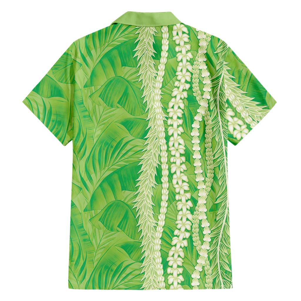 Hawaii Prince Kuhio Family Matching Mermaid Dress and Hawaiian Shirt Lime Green Hawaiian Lau Maia With Leis LT05 - Polynesian Pride