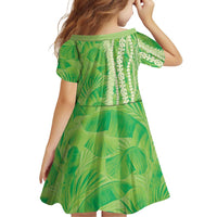 Hawaii Prince Kuhio Family Matching Off Shoulder Maxi Dress and Hawaiian Shirt Lime Green Hawaiian Lau Maia With Leis LT05 - Polynesian Pride