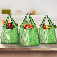 Hawaii Prince Kuhio Grocery Bag Lime Green Hawaiian Lau Maia With Leis LT05 3-pack One Size Green - Polynesian Pride