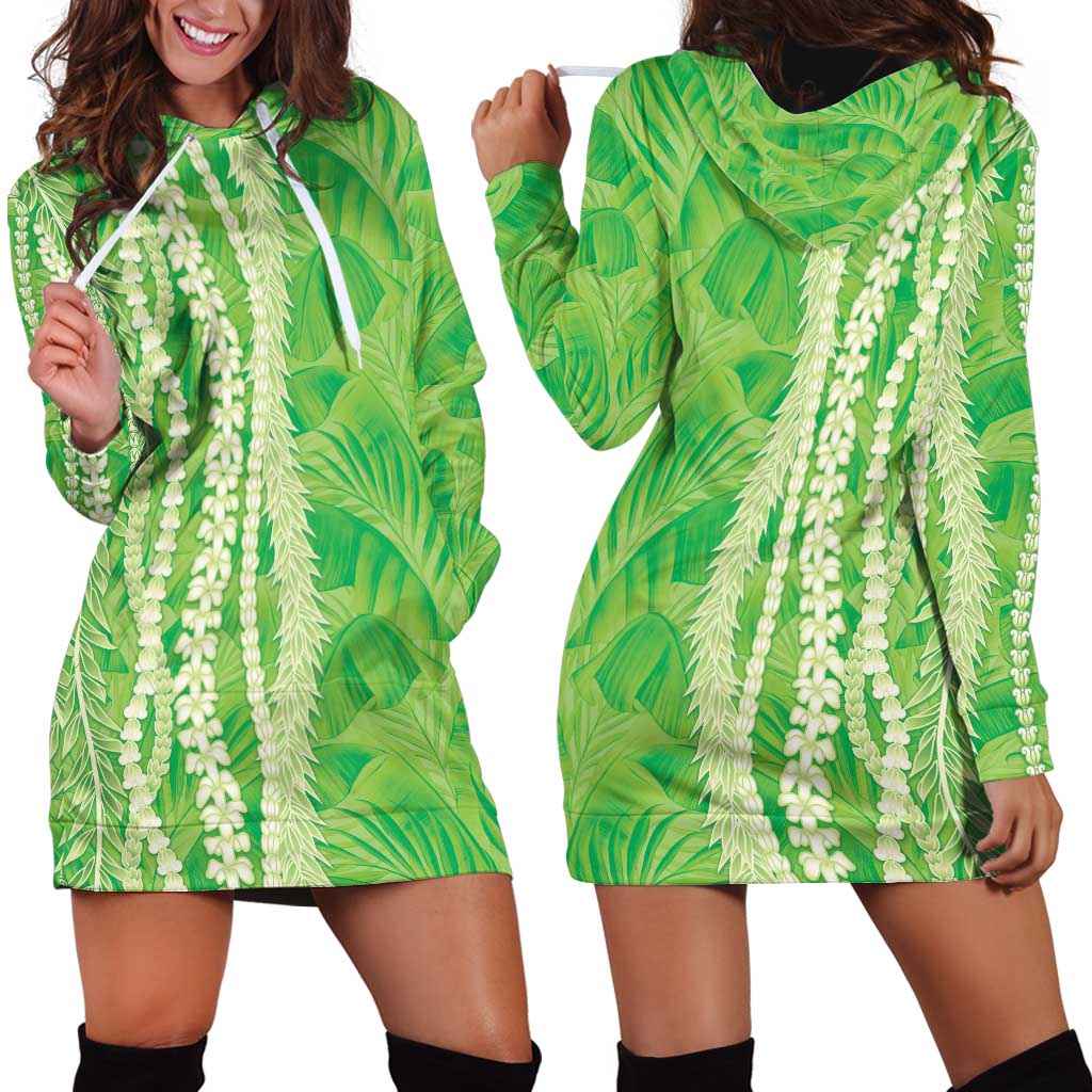 Hawaii Prince Kuhio Hoodie Dress Lime Green Hawaiian Lau Maia With Leis LT05 - Polynesian Pride