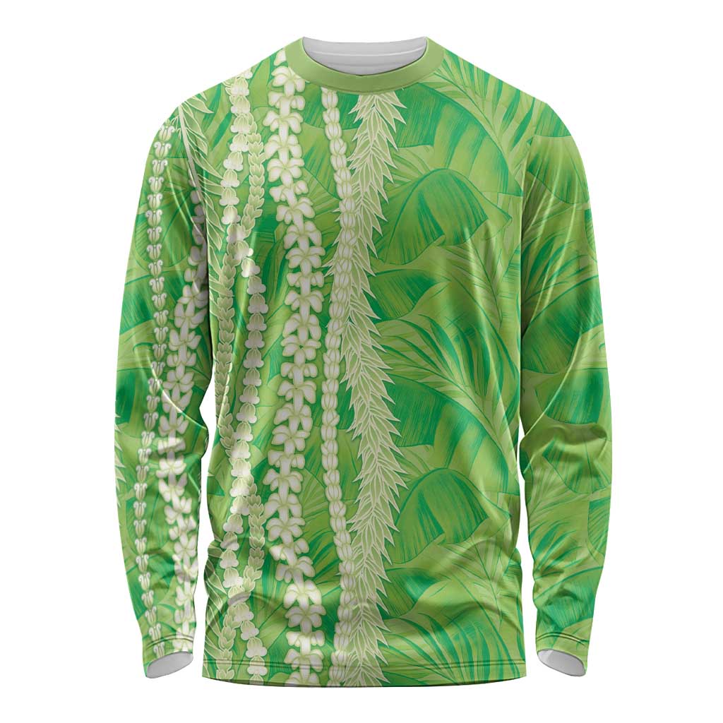 Hawaii Prince Kuhio Long Sleeve Shirt Lime Green Hawaiian Lau Maia With Leis
