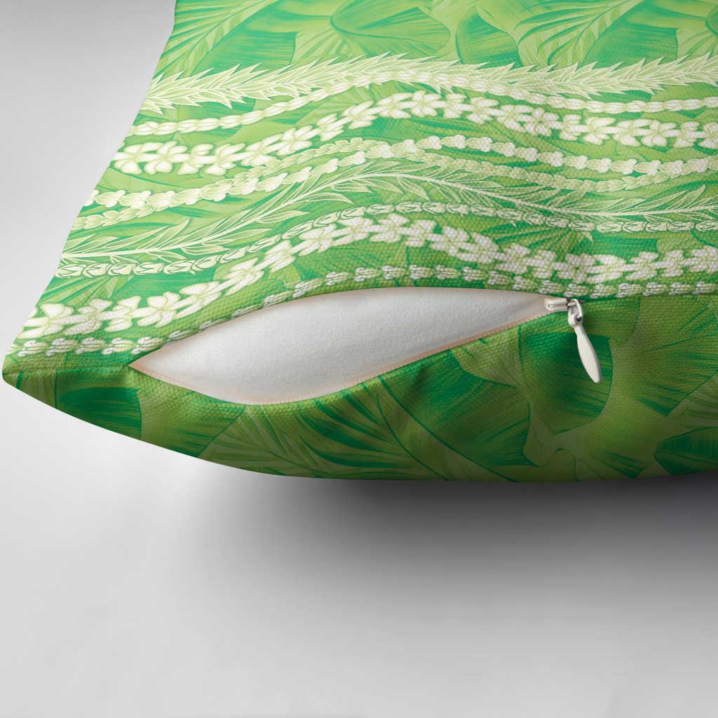 Hawaii Prince Kuhio Pillow Cover Lime Green Hawaiian Lau Maia With Leis