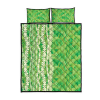 Hawaii Prince Kuhio Quilt Bed Set Lime Green Hawaiian Lau Maia With Leis LT05 - Polynesian Pride
