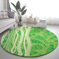 Hawaii Prince Kuhio Round Carpet Lime Green Hawaiian Lau Maia With Leis