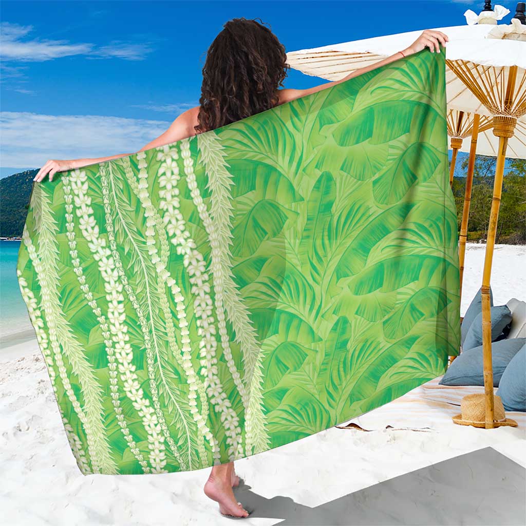 Hawaii Prince Kuhio Sarong Lime Green Hawaiian Lau Maia With Leis