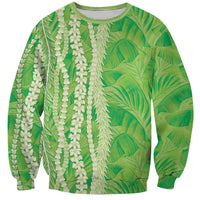 Hawaii Prince Kuhio Sweatshirt Lime Green Hawaiian Lau Maia With Leis LT05 Unisex Green - Polynesian Pride