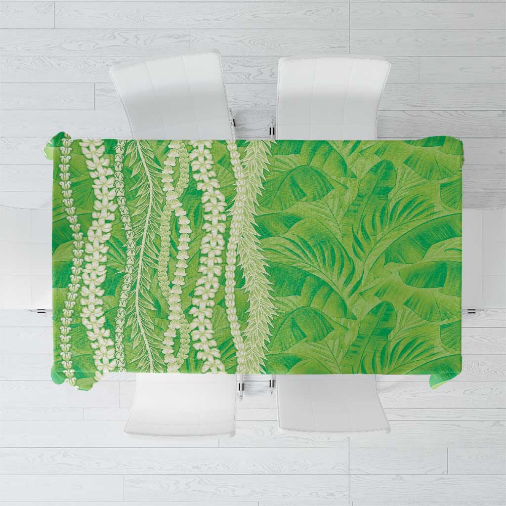 Hawaii Prince Kuhio Tablecloth Lime Green Hawaiian Lau Maia With Leis