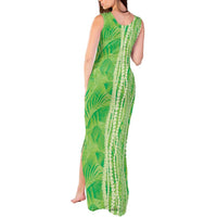 Hawaii Prince Kuhio Tank Maxi Dress Lime Green Hawaiian Lau Maia With Leis