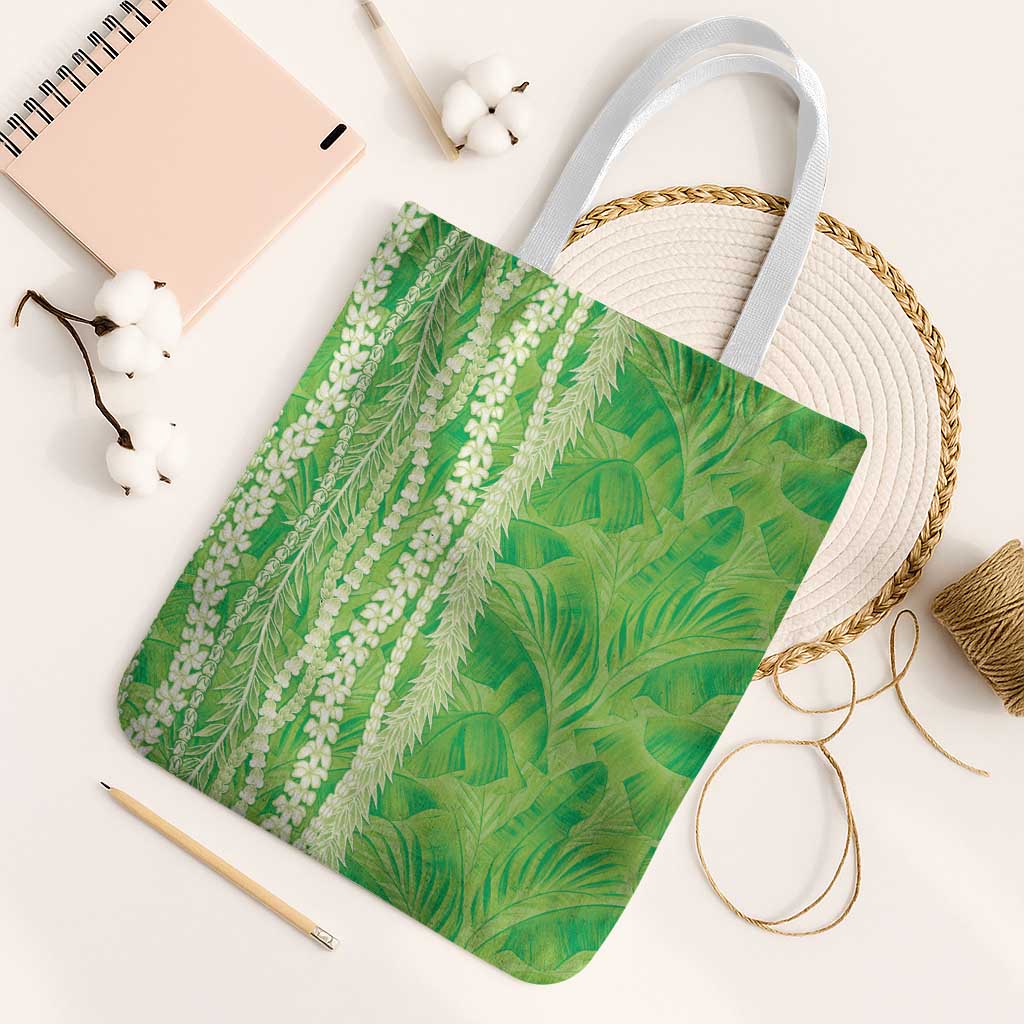 Hawaii Prince Kuhio Tote Bag Lime Green Hawaiian Lau Maia With Leis