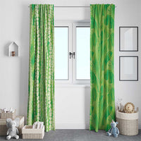 Hawaii Prince Kuhio Window Curtain Lime Green Hawaiian Lau Maia With Leis
