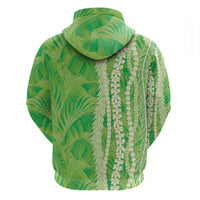 Hawaii Prince Kuhio Zip Hoodie Lime Green Hawaiian Lau Maia With Leis