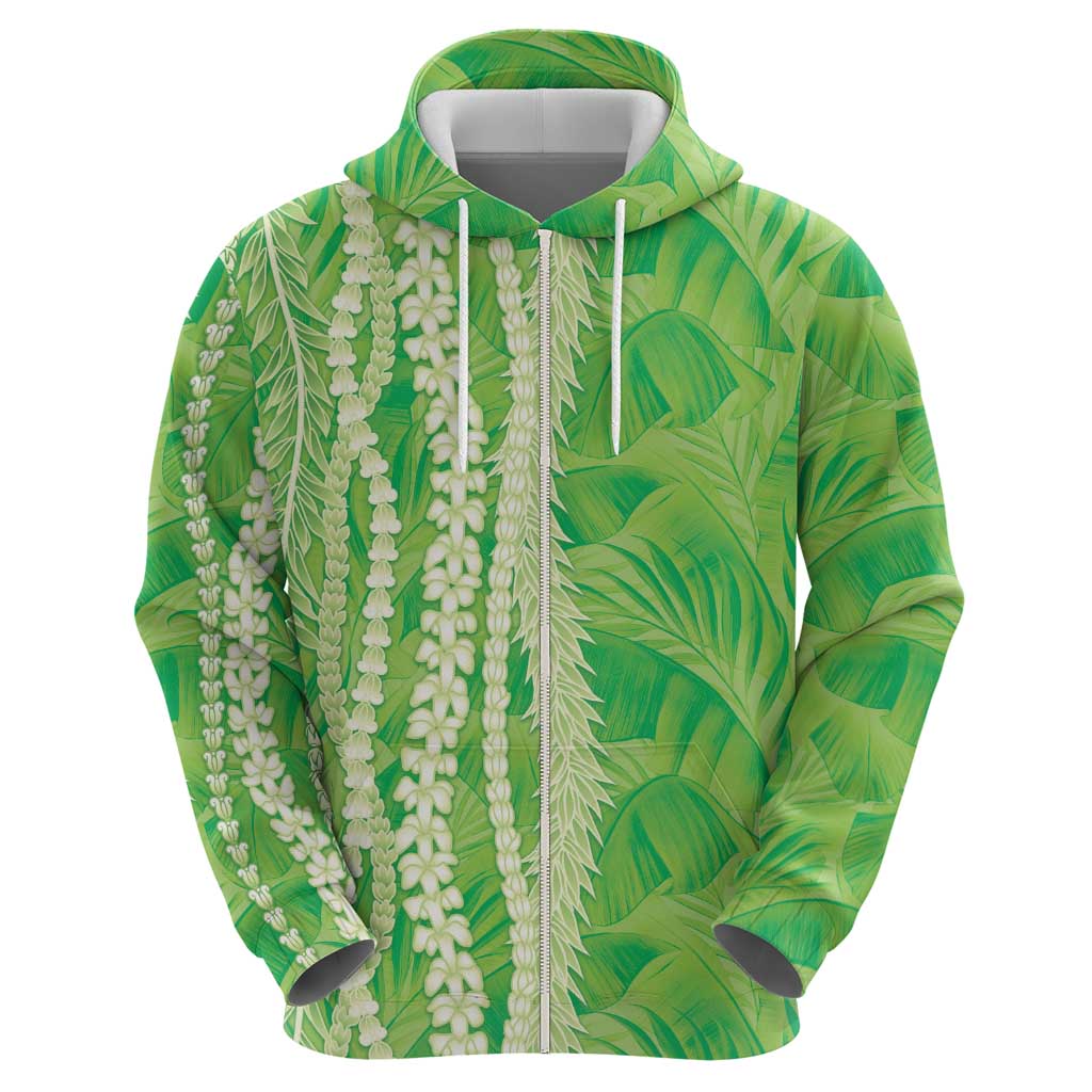 Hawaii Prince Kuhio Zip Hoodie Lime Green Hawaiian Lau Maia With Leis