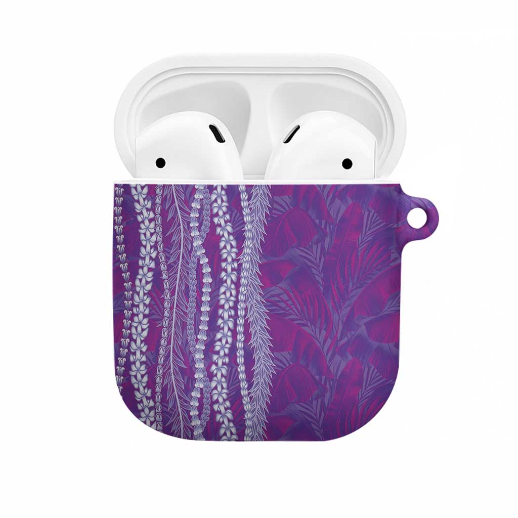 Hawaii Prince Kuhio AirPods Case Violet Hawaiian Lau Maia With Leis
