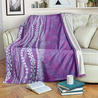 Hawaii Prince Kuhio Blanket Violet Hawaiian Lau Maia With Leis