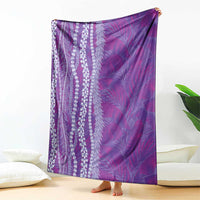 Hawaii Prince Kuhio Blanket Violet Hawaiian Lau Maia With Leis