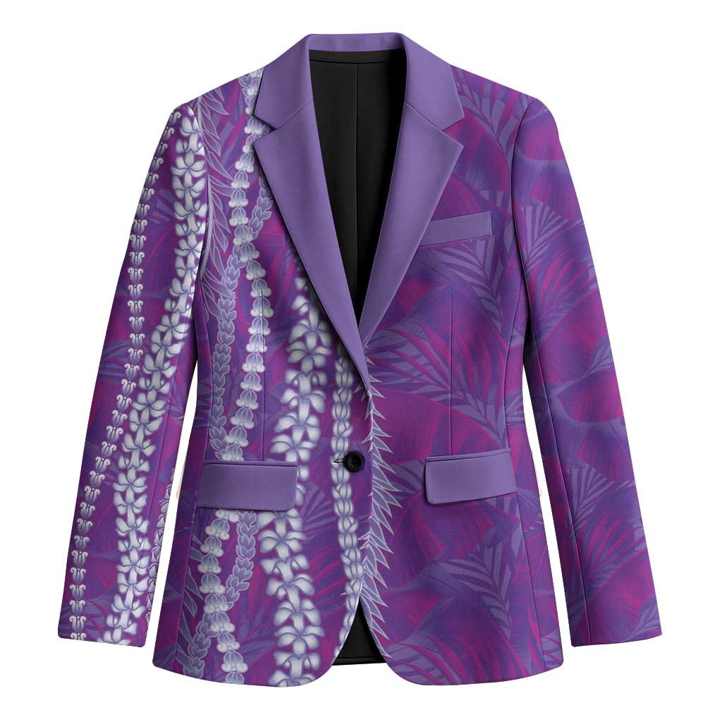 Hawaii Prince Kuhio Blazer Violet Hawaiian Lau Maia With Leis