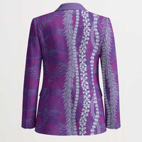 Hawaii Prince Kuhio Blazer Violet Hawaiian Lau Maia With Leis