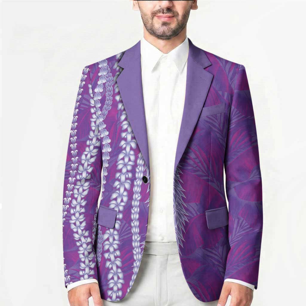 Hawaii Prince Kuhio Blazer Violet Hawaiian Lau Maia With Leis