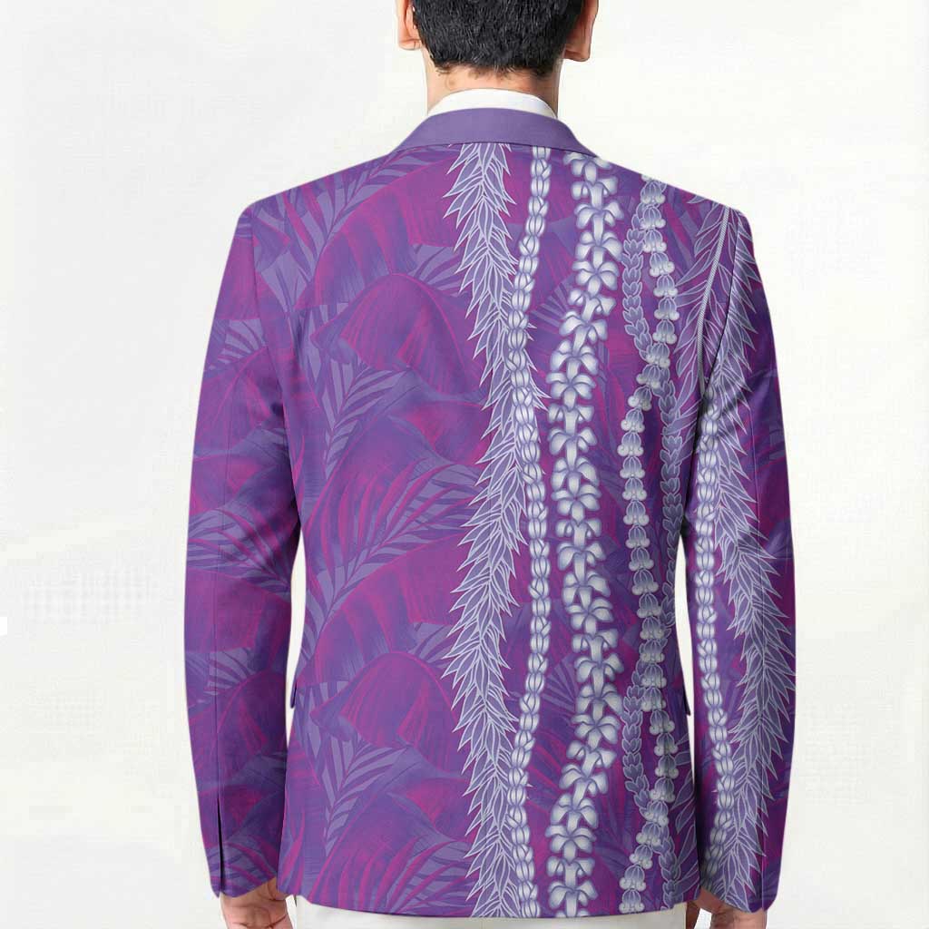 Hawaii Prince Kuhio Blazer Violet Hawaiian Lau Maia With Leis