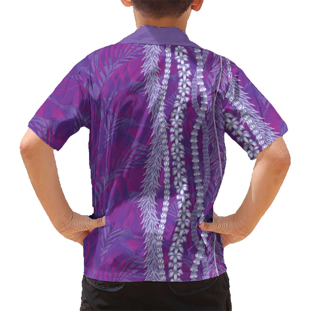 Hawaii Prince Kuhio Family Matching Off Shoulder Maxi Dress and Hawaiian Shirt Violet Hawaiian Lau Maia With Leis LT05 - Polynesian Pride