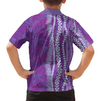 Hawaii Prince Kuhio Family Matching Puletasi and Hawaiian Shirt Violet Hawaiian Lau Maia With Leis LT05 - Polynesian Pride