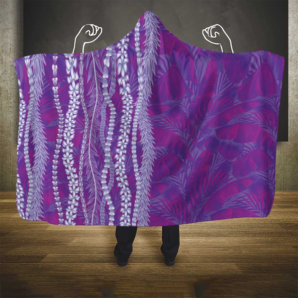 Hawaii Prince Kuhio Hooded Blanket Violet Hawaiian Lau Maia With Leis