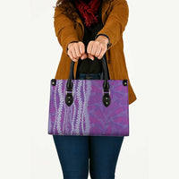 Hawaii Prince Kuhio Leather Bag Violet Hawaiian Lau Maia With Leis